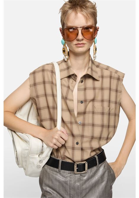 metal aviator sunglasses unisex brown and orange ACNE STUDIOS | C30063BOD